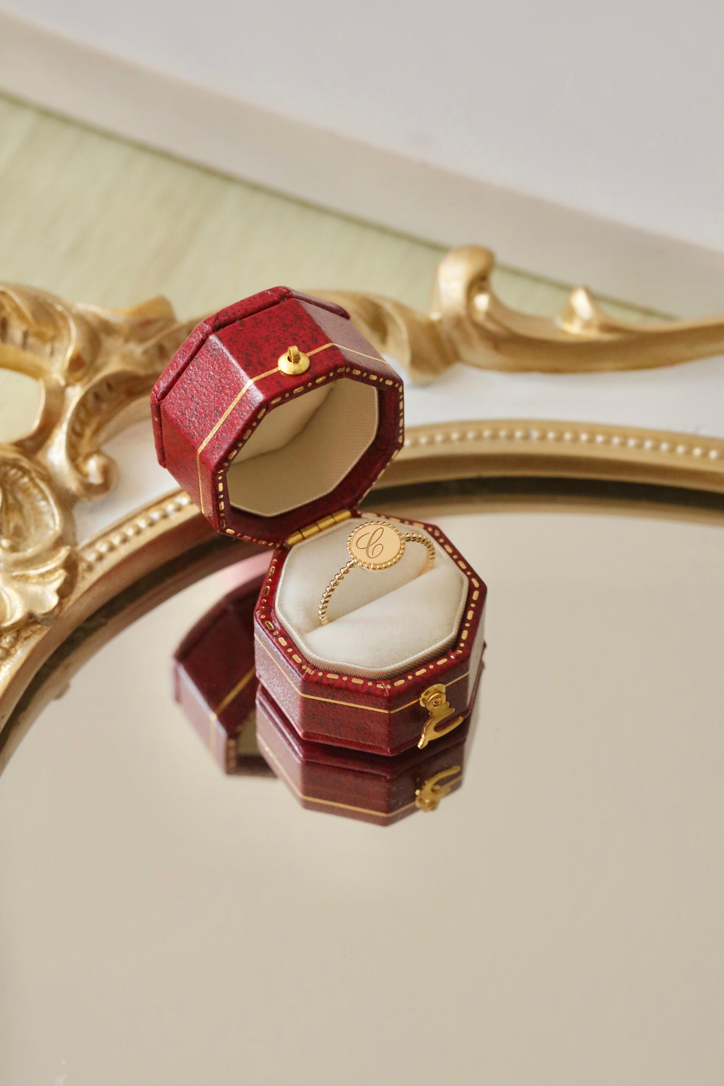 18k Gold Initial Ring