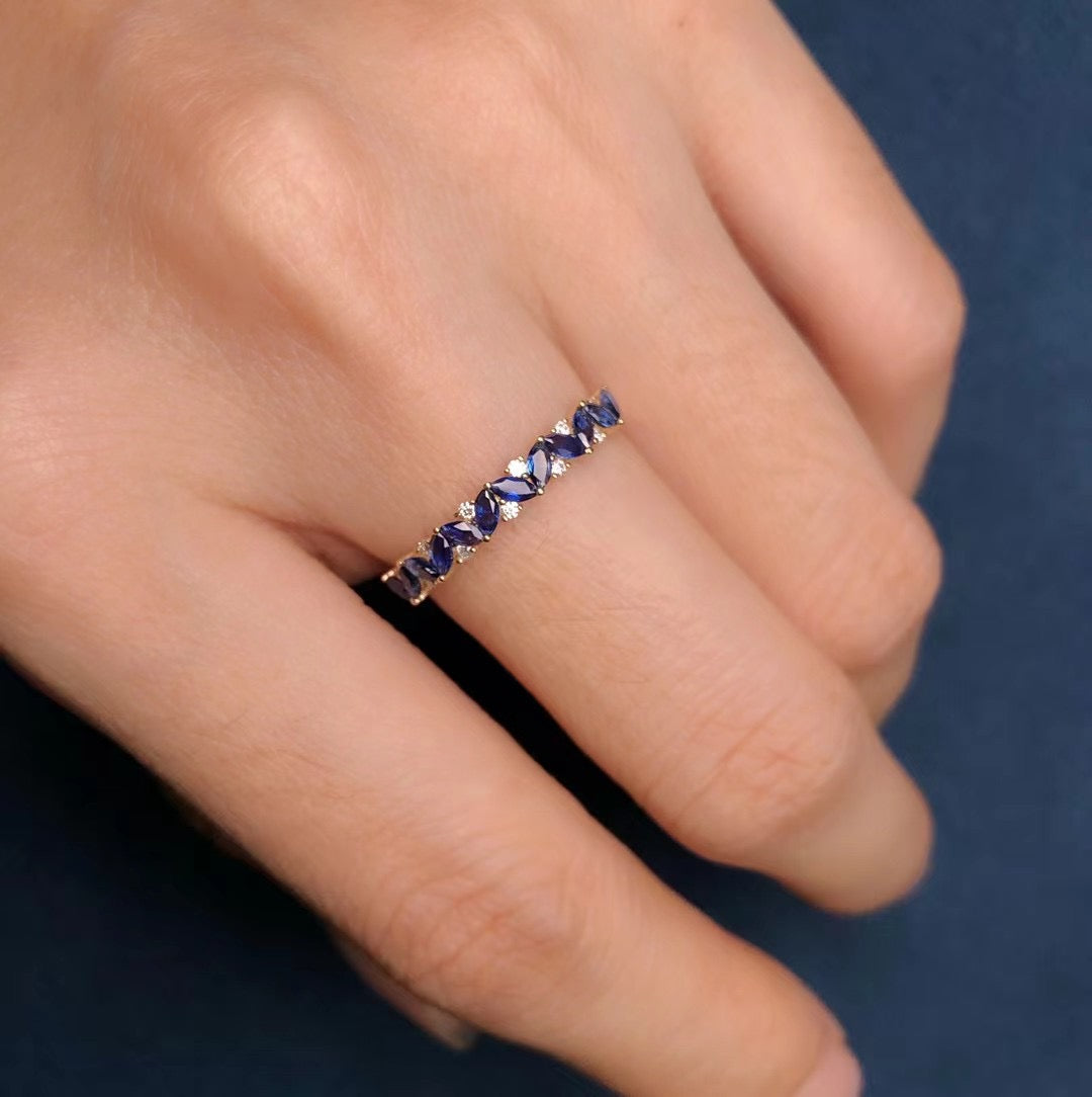 18k Diamond Ruby & Sapphire Ring