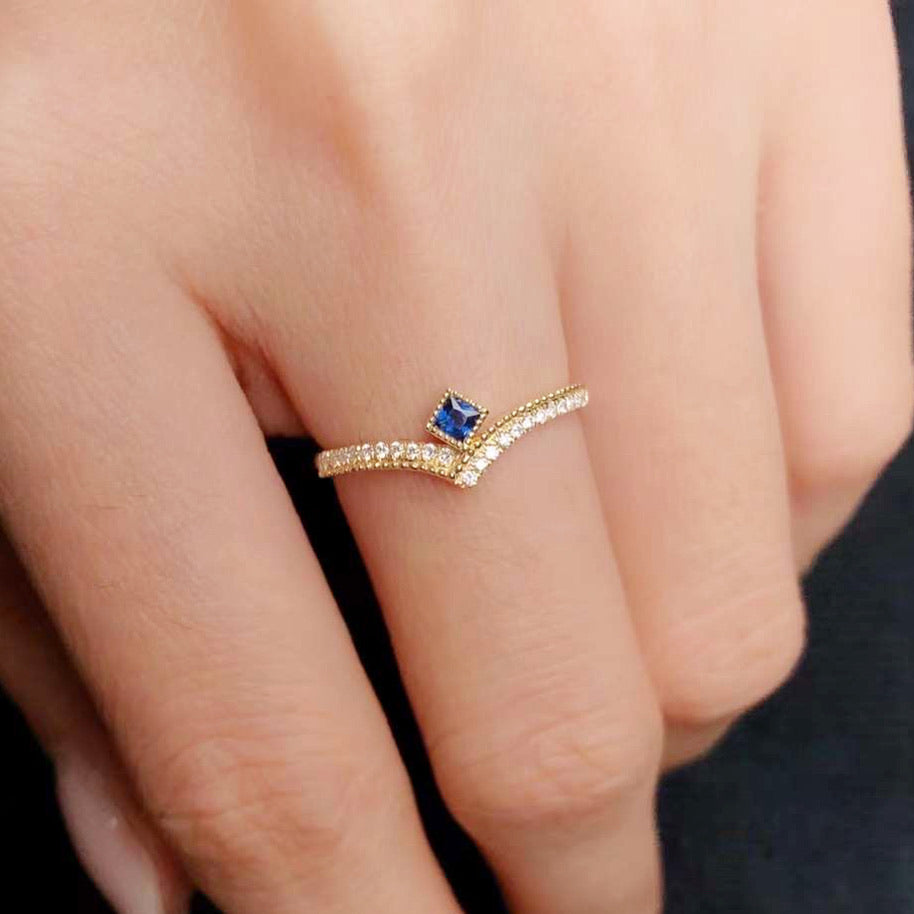 18k Diamond & Sapphire Ring