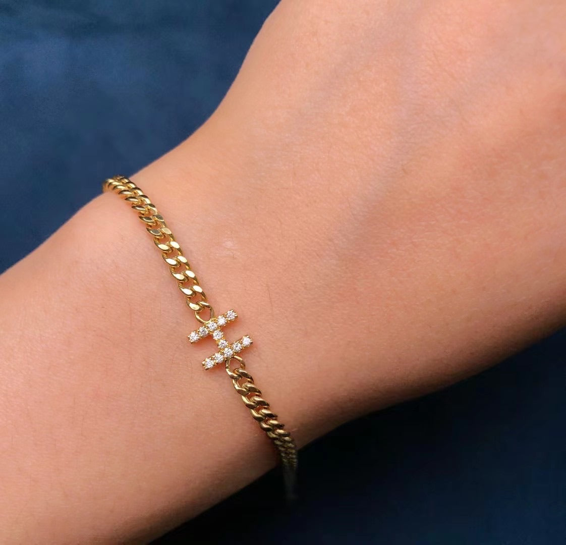 18k Diamond Initial Bracelet
