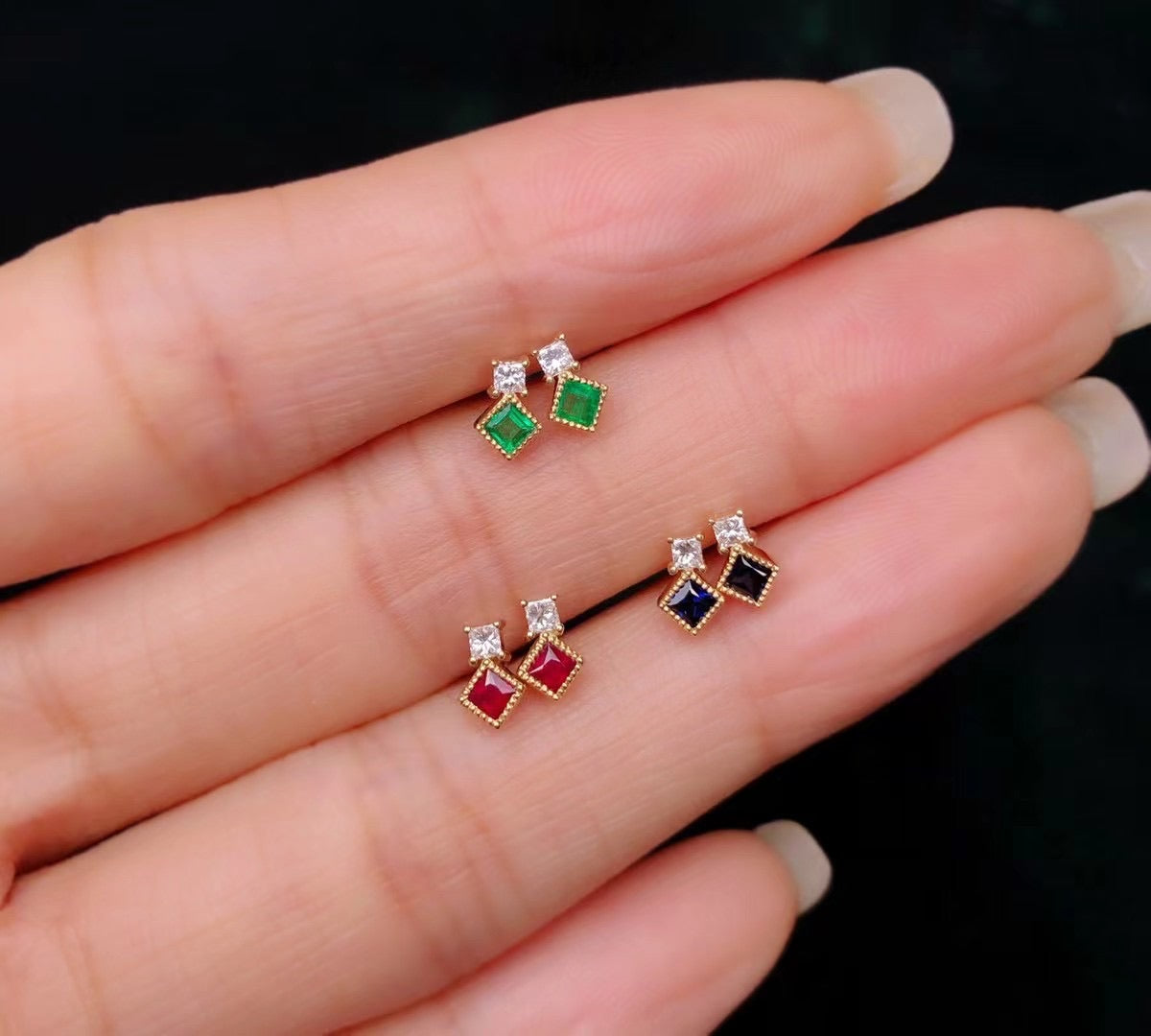 18k My Twin Gemstones Earring