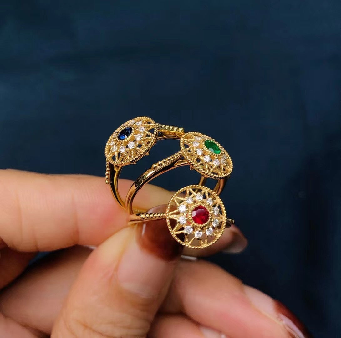 18k Diamond Firestar Ring