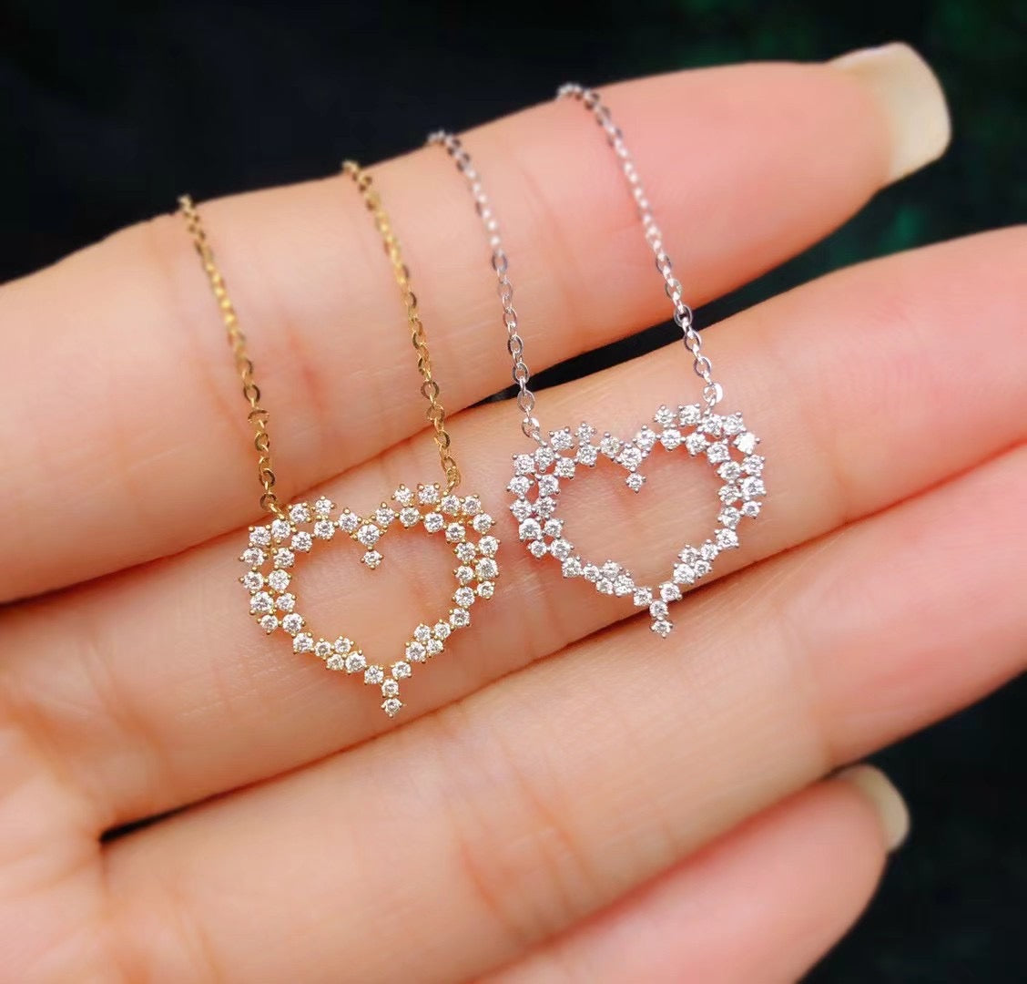 18k Heart Diamond Necklace