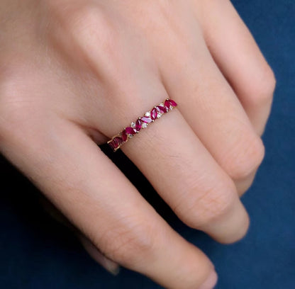 18k Diamond Ruby & Sapphire Ring